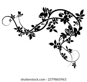 top corner climbing plant rose hips frame. vector stock image