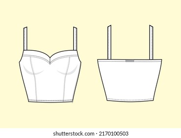 Top Cropped - Fashion Technical drawing design