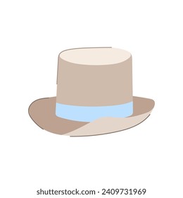 top cylinder hat cartoon. gentleman magician, black man, show costume top cylinder hat sign. isolated symbol vector illustration