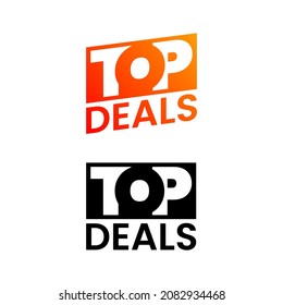 Top Deals Shopping Offers Website Label Icon Design Vector