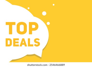 Top Angebote Sprechblase, flaches Banner-Symbol für Werbung oder Ankündigung. Vektorelement.
