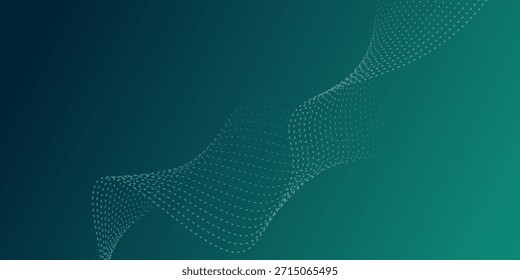 La velocidad superior de la tecnología digital conecta el fondo verde azul, información nana cibernética. Vector