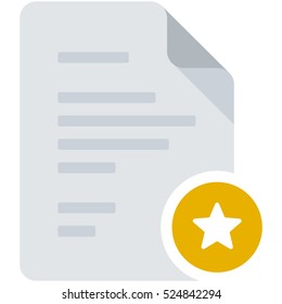Top document flat vector icon