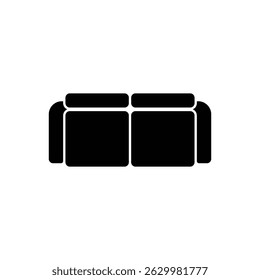 Top down icon of a black two seat sofa