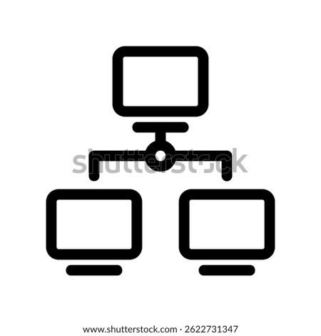 Top Down Network Topology Showing Primary Screen Linked to Two Others
