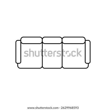 Top down outline design of a three-seat sofa