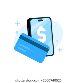 Top up e money balance to mobile app concept illustration flat design. simple modern graphic element for ui, infographic, icon