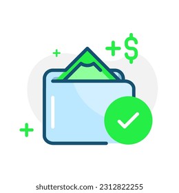 Top up e money success concept illustration flat design vector eps10. simple and modern graphic element for landing page ui, infographic, icon, pop up message information