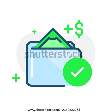 Top up e money success concept illustration flat design vector eps10. simple and modern graphic element for landing page ui, infographic, icon, pop up message information