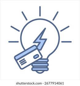 Recarga de electricidad azul Icon Ilustración vectorial