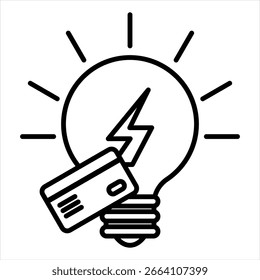 Abbildung eines Vektorbilds eines Umrisssymbols für die Elektrizitätskontur nach oben