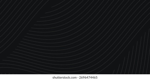 Elegante fondo negro con líneas onduladas Diseño de Vector línea perfecta moderno