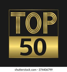 Top fifty golden sign for music video or other content