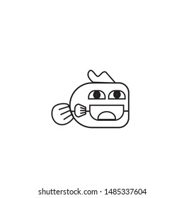top Fish symbol. a simple Outline fish icon. Fish vector illustration for graphic art. try it