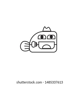 top Fish symbol. a simple Outline fish icon. Fish vector illustration for graphic art. try it