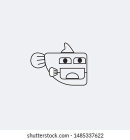 top Fish symbol. a simple Outline fish icon. Fish vector illustration for graphic art. try it
