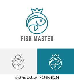 Top Fishing King Master Circle Crown Logo