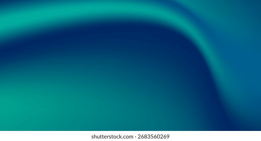 Fondo que fluye superior con Gradientes de azul profundo, turquesa y verde azulado que se fusionan en un patrón de onda suave y curvado que crea una imagen serena