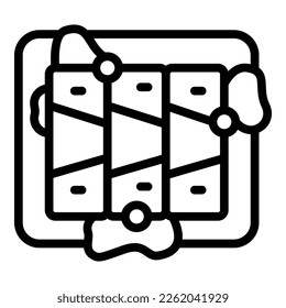 Top fresh icon outline vector. Cuisine roll. Chinese meal