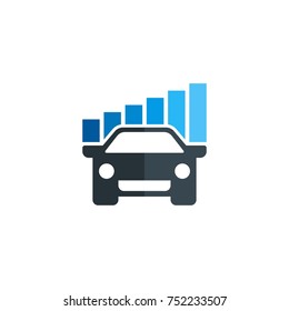 Top Front Car with Incrasing Bar Finance Logo Vector