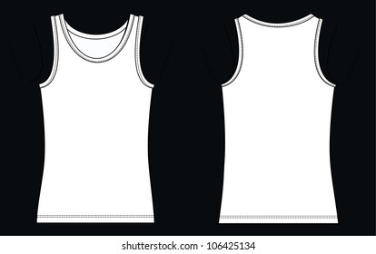 White Tank Top Front Back Views Stock Vector (Royalty Free) 1935805009