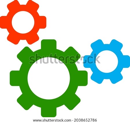 Top gear icon with flat style. Isolated vector top gear icon image, simple style.