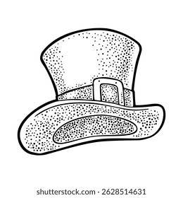 Chapéu de cavalheiro. Vetor vintage gravura ilustração preta isolada no fundo branco.