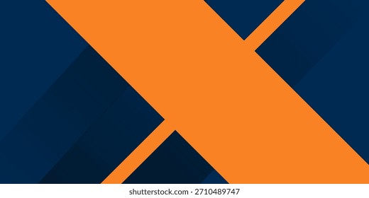 Arte geométrico superior de la textura de la superposición del tema cuadrado azul oscuro y naranja