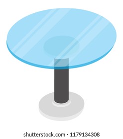 
Top glass coffee table, flat icon design 

