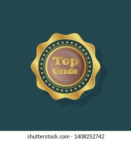 top grade gold emblem.gold label with gold text