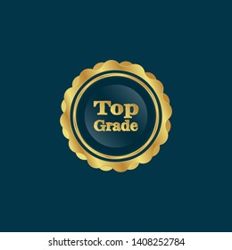 top grade gold emblem.gold label with gold text