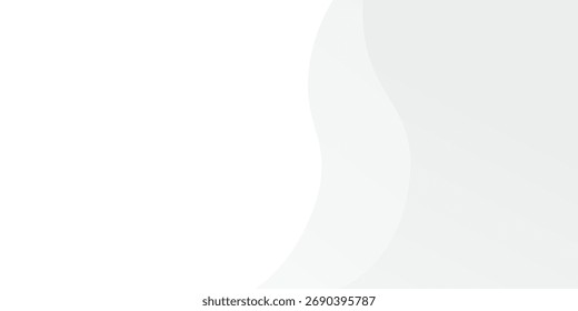 Top Gray line background curve element with white space for text and message design, overlapping layers,  abstract
