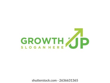Top growth logo design. Fast growth logo design vector graphic icon with word mark design. Symbol for business investment, marketing, finance and management company	
