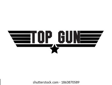 Top Gun logo. Vector image of top gun in black color