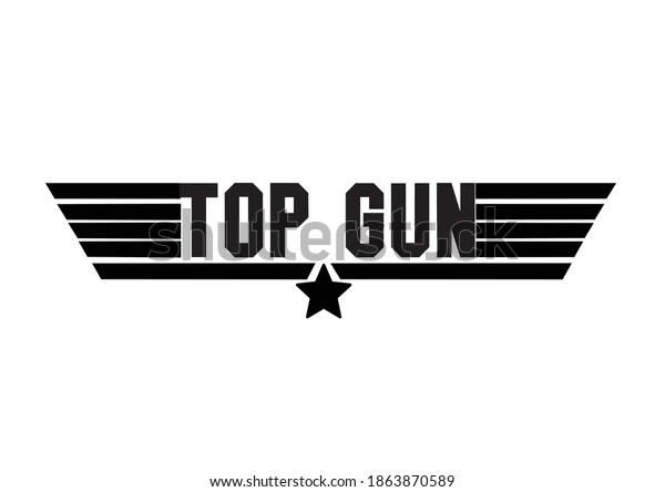 Top Gun\
logo. Vector image of top gun in black\
color