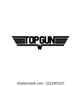 Top Gun Typography Vector Icon. Topgun Ettering.