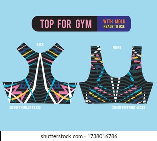 top for gym with mold ready to use,t-shirt design fashion vector