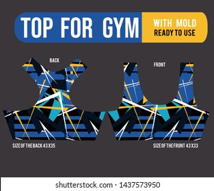 parte superior para el vector de gimnasio con molde listo para usar,vestimenta deportiva de moda