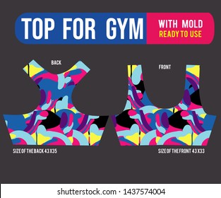 top for gym vector with mold ready to use,fashion sport apparel