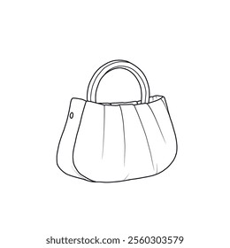 Top handle bag, clutch purses for women, handbag, mini cloud bag in modern style. Hand-drawn trendy vector illustration. Flat vector illustrations isolated on a white background.