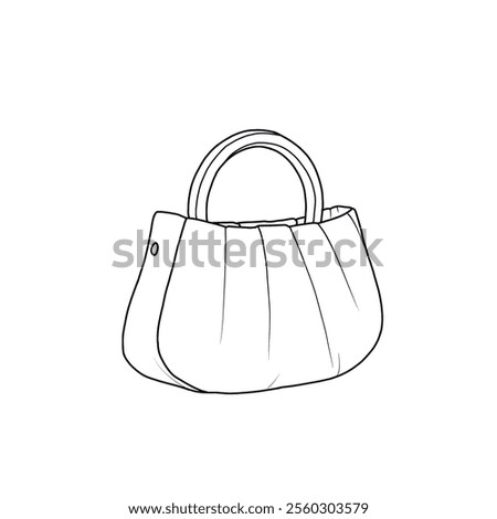 Top handle bag, clutch purses for women, handbag, mini cloud bag in modern style. Hand-drawn trendy vector illustration. Flat vector illustrations isolated on a white background.