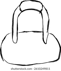 top handle bag icon in Doodle style