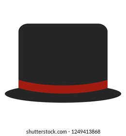 Top Hat - Black top hat with red ribbon band