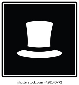 Top hat black sign. Vector illustration