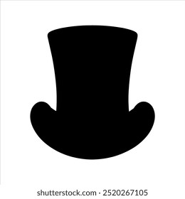 Top hat Preto silhueta vetor ilustração no fundo branco
