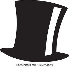 Top hat black vector illustration icon