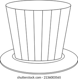 Top hat black and white doodle character illustration