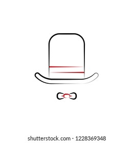 top hat and bow tie 2 colored line icon. Simple colored element illustration. top hat and bow tie outline symbol design from theater set