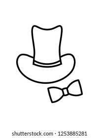 top hat and bow tie