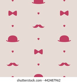 Top Hat, Bow Tie and Moustache Pattern